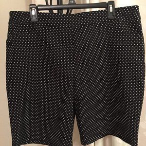 B&W Polka Dot Time and Tru Dressy Bermuda Shorts